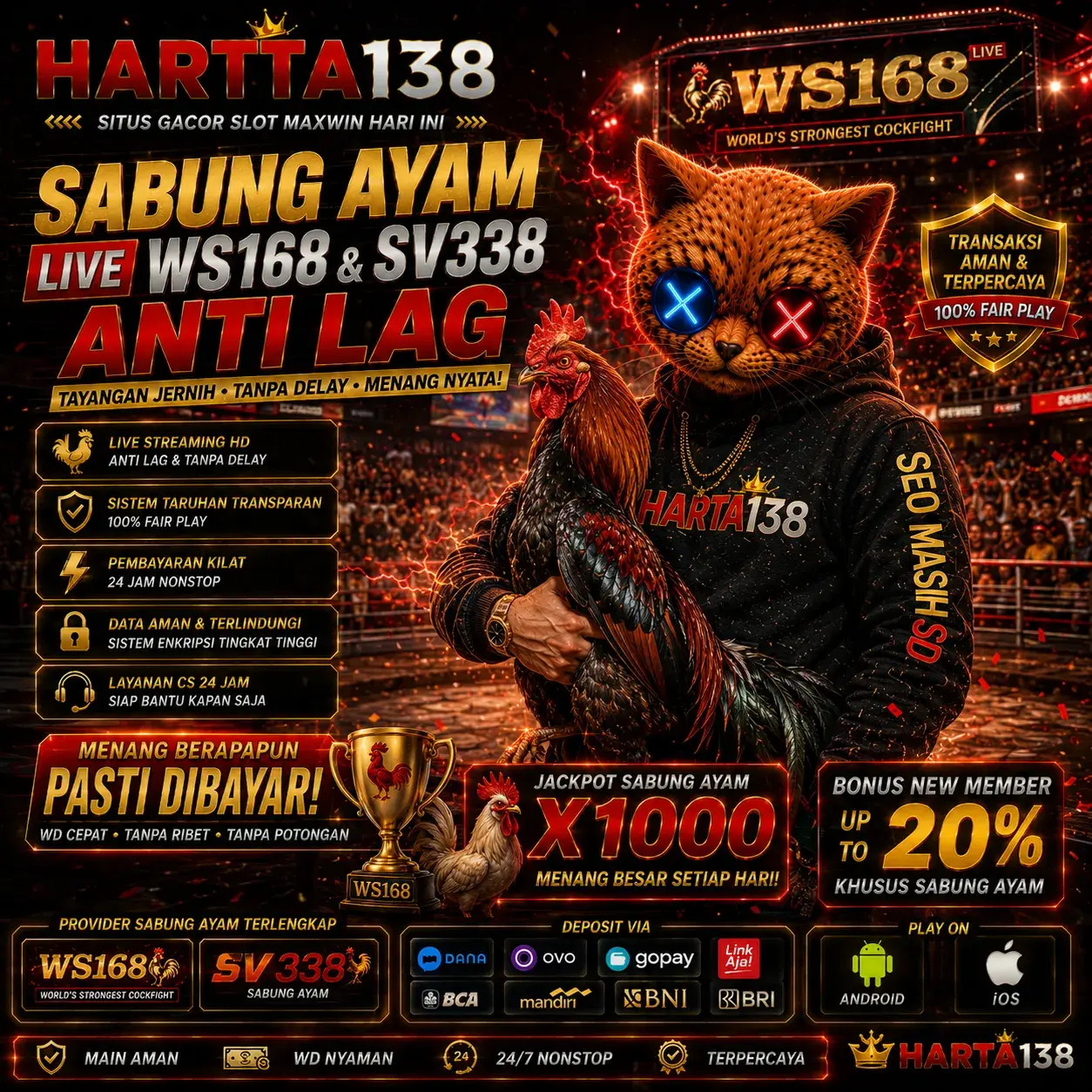 HARTA138 » Sabung Ayam Live ws168 & SV338 Anti Lag
